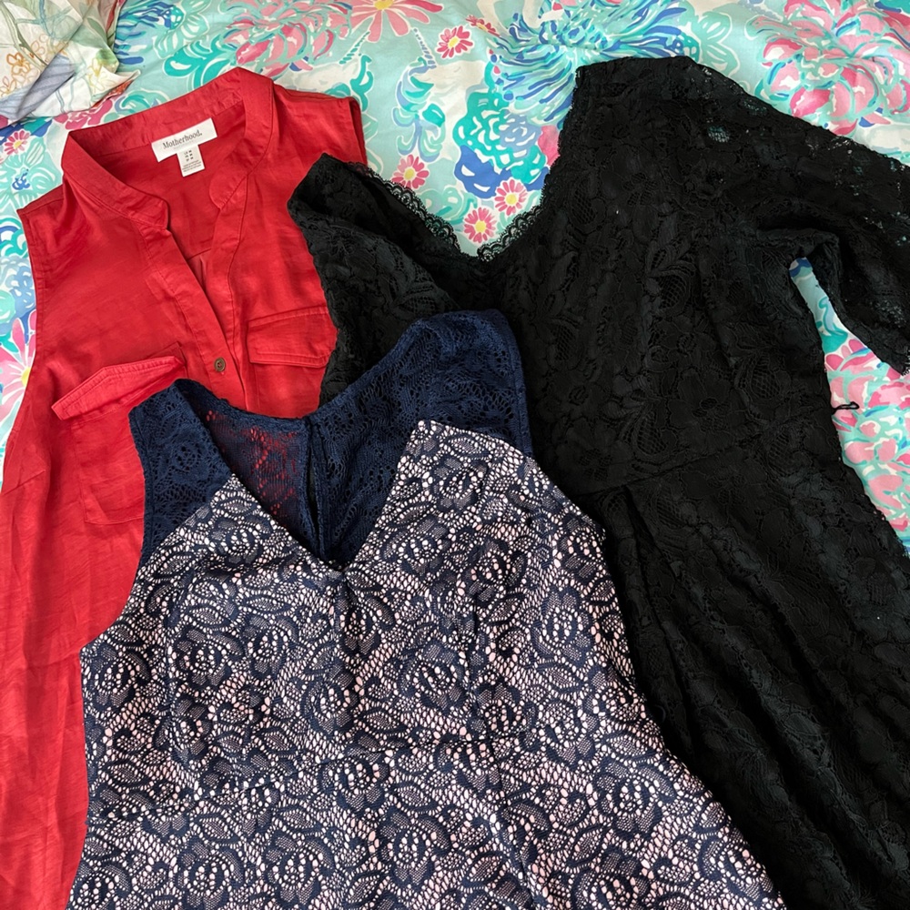 Bundle of three maternity dresses, size medium